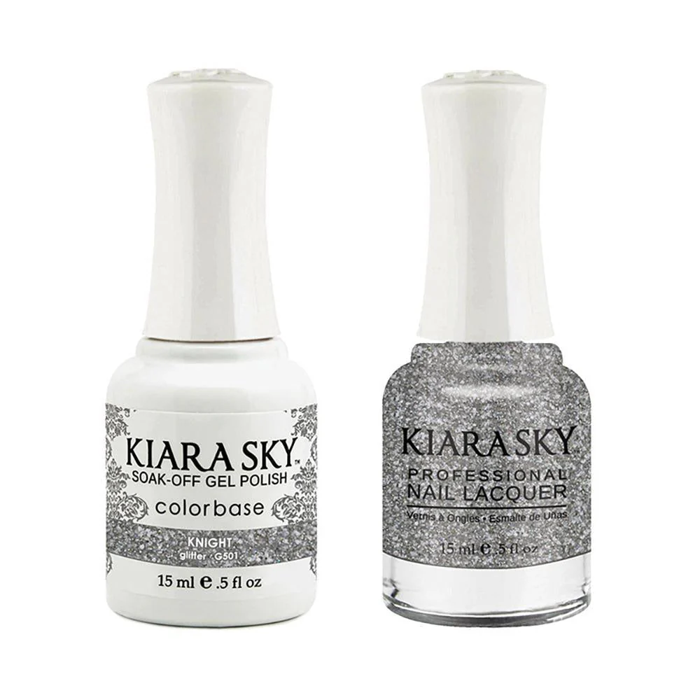 Kiara Sky Gel Nail Polish Duo - 501 Glitter Multi Colors - Knight