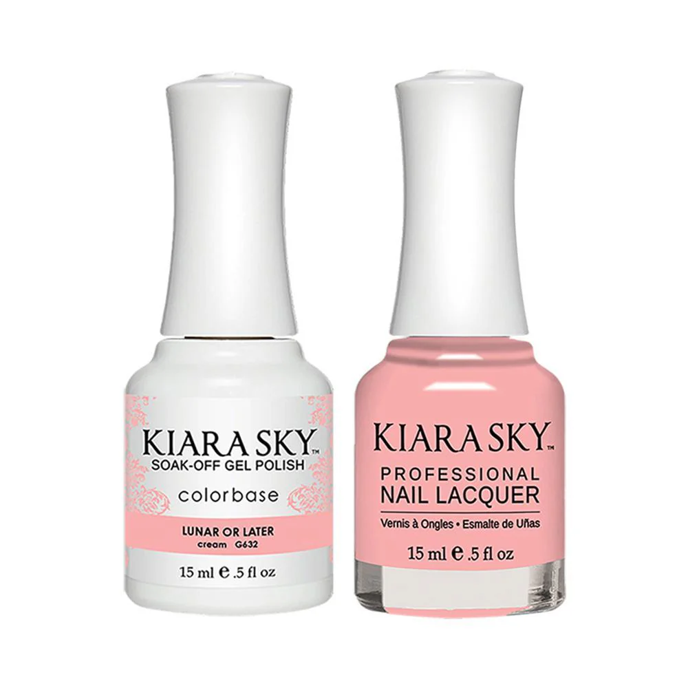 Kiara Sky Gel Nail Polish Duo - 632 Beige Pink Colors - Lunar Or Later