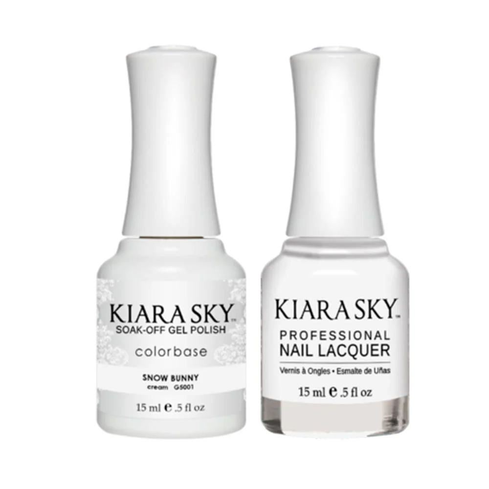 Kiara Sky Gel Nail Polish Duo - All-In-One - 5001 SNOW BUNNY